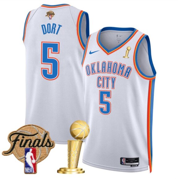 Mens Luguentz Dort White 2025 Finals and CH Jersey